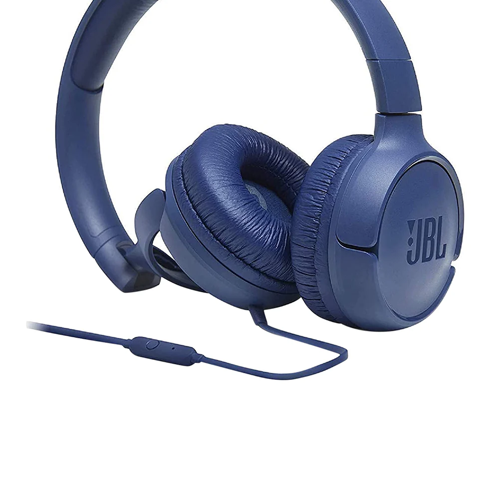JBL T500 Wired On-Ear Headphones Blue - Image 5