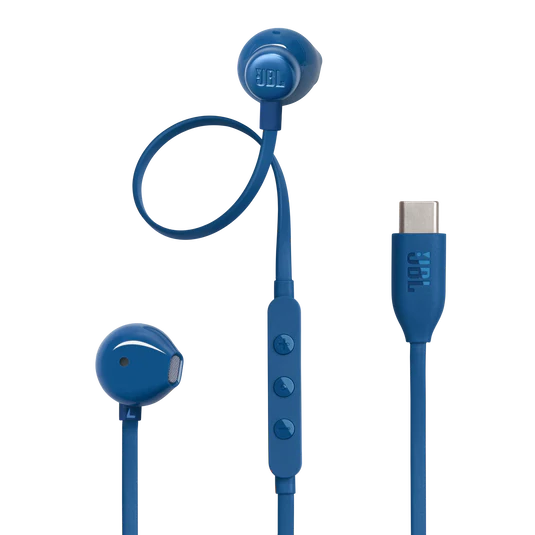 JBL TUNE 305C In Ear Headphones, Wired, USB-C, Hi Res Audio, Blue