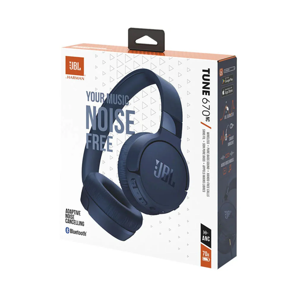 JBL Tune 670NC Wireless On-Ear Headphones Blue - Image 7