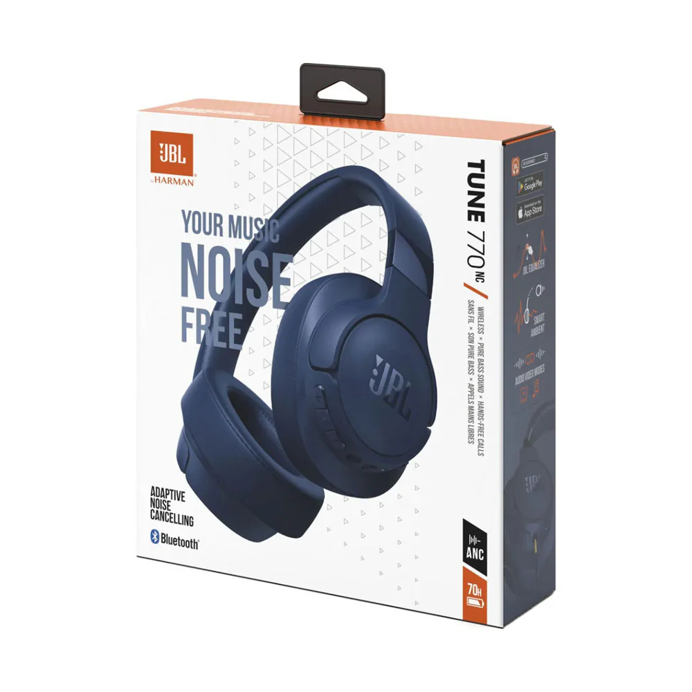 JBL Tune 770NC Noise Cancelling Wireless Over Ear Headphones Blue - Image 7