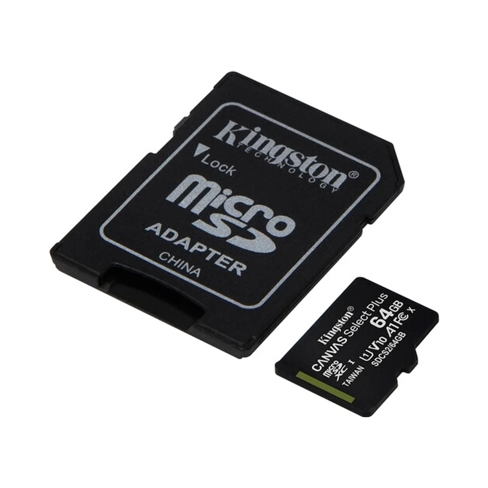 Kingston Canvas Select Plus MicroSDXC Memory Card with SD Adapter 64GB Black - Image 3