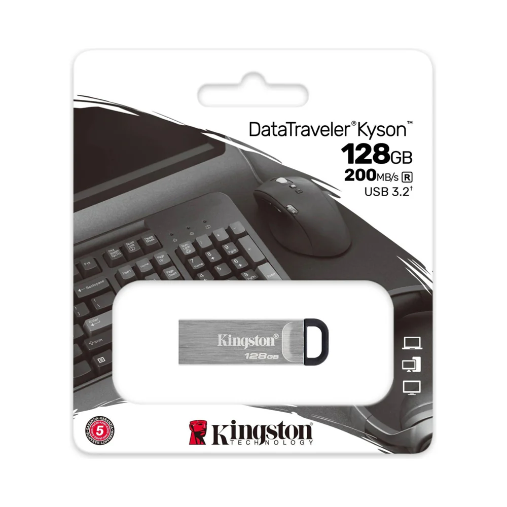 Kingston Data Traveler Kyson USB 3.2 Flash Drive 128GB Grey - Image 4