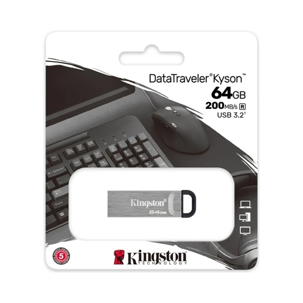 Kingston DataTraveler Kyson Flash Drive 64GB Grey - Image 7