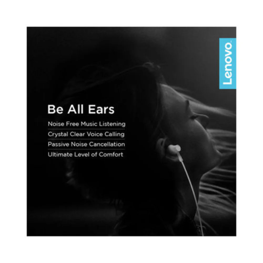 Lenovo Half Wired In-Ear Earphones White - Image 3