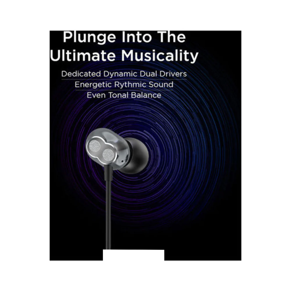 Lenovo Metal Wired In-Ear Earphones Black - Image 2