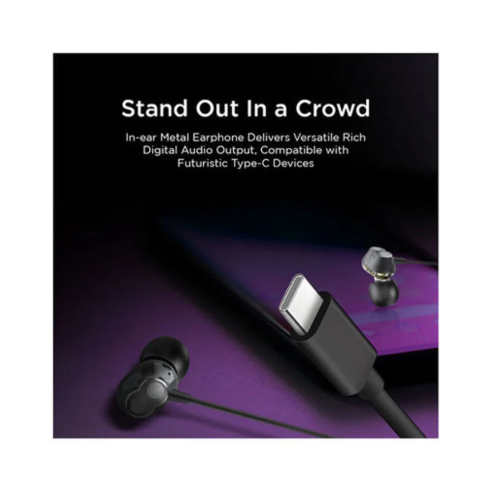 Lenovo Metal Wired In-Ear Earphones Black - Image 3