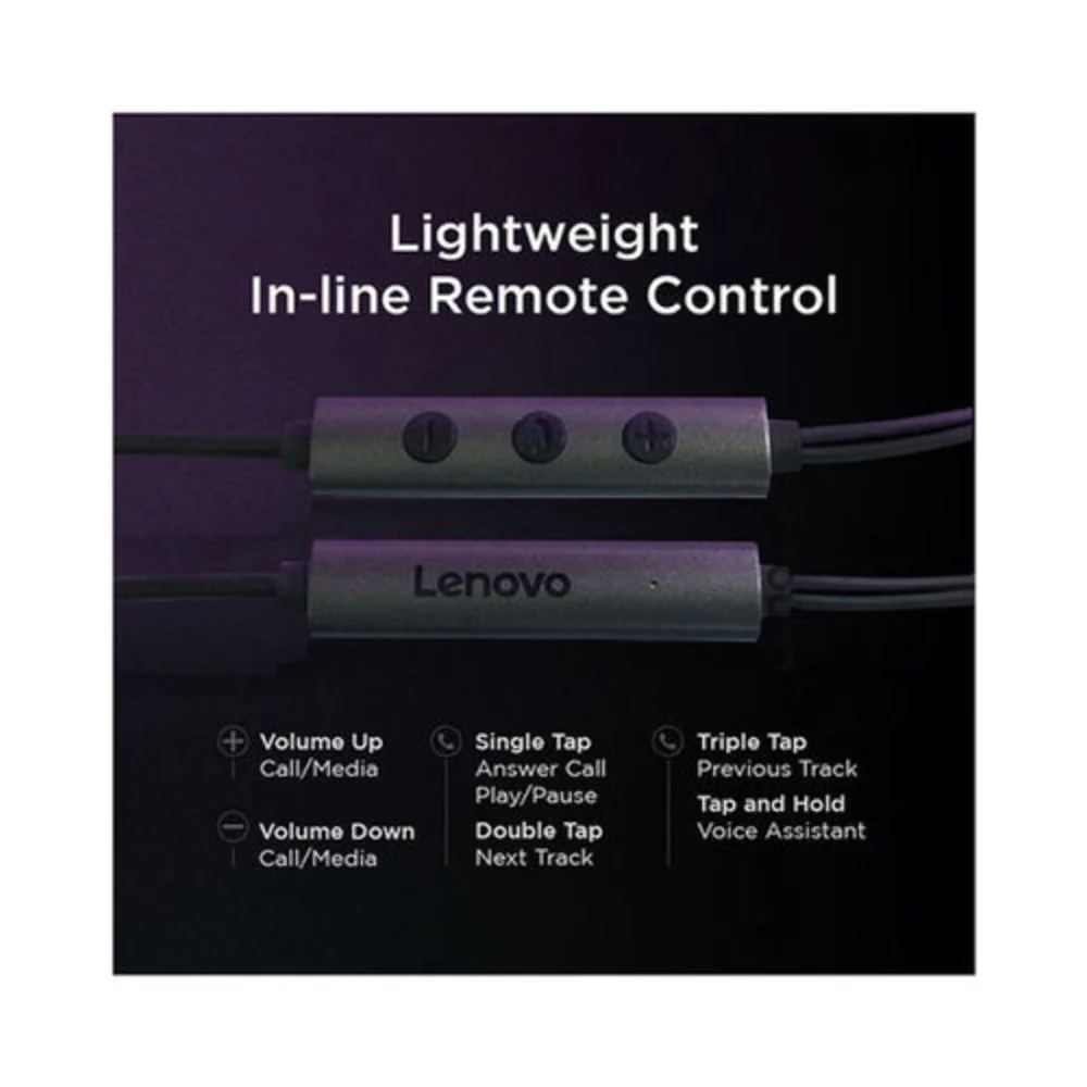 Lenovo Metal Wired In-Ear Earphones Black - Image 5