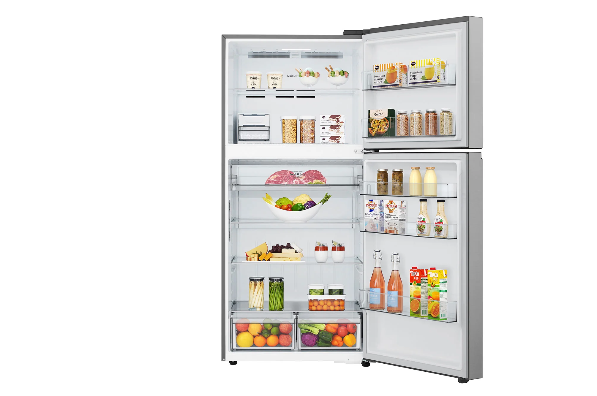 LG 612L Top Mount Refrigerator with Smart Inverter Compressor, Silver, LTB852PFBQ - Image 2