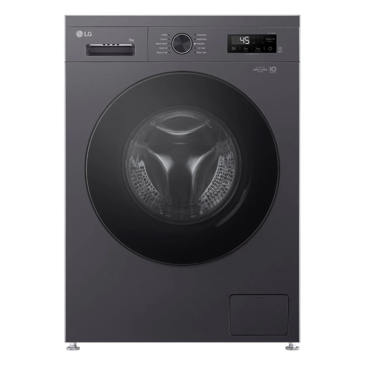 LG F4Y2VYPYJ 9KG Front Load Washing Machine, 1400 RPM, Black