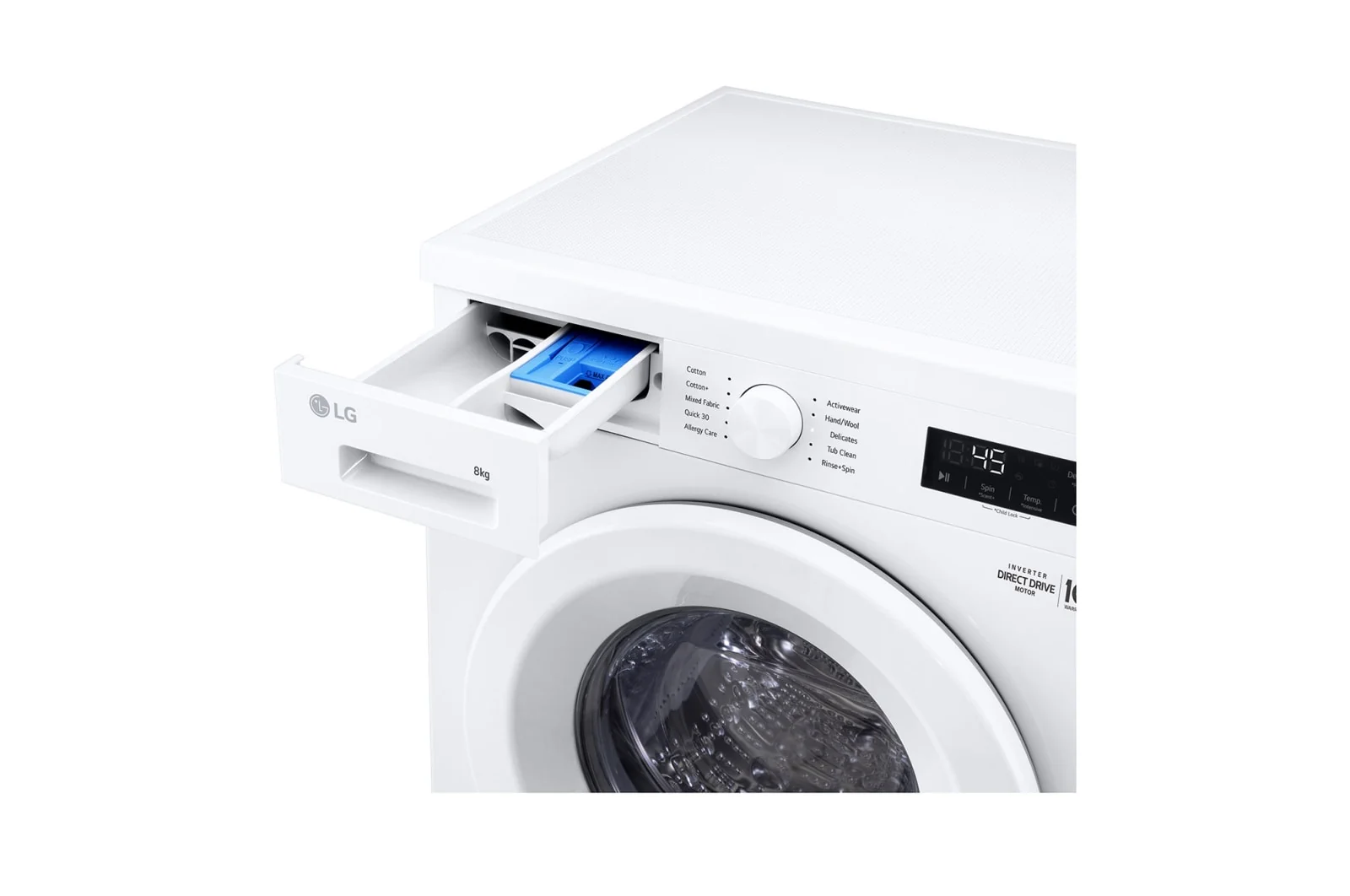 LG Front Load Washer with 6 motion Inverter Direct Drive,8KG WHITE, F2Y1TYP3W - Image 3