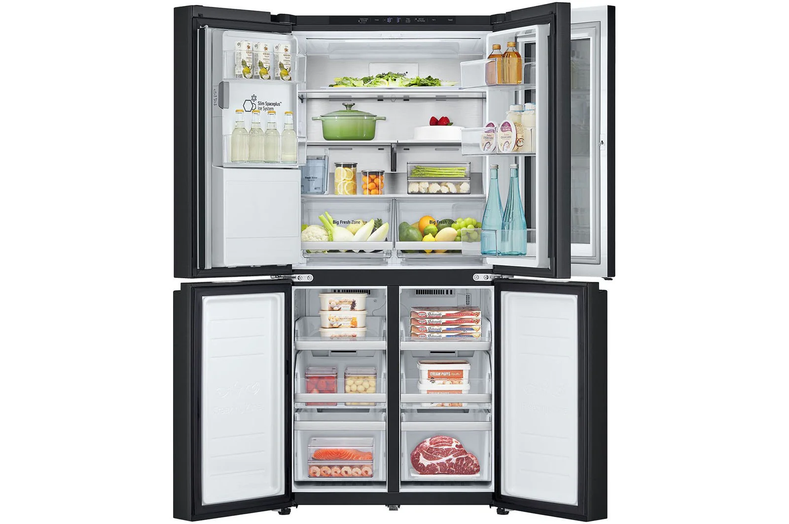 LG French Door Refrigerator with InstaView technology LFX29FFQYB Matte Black 508L - Image 3