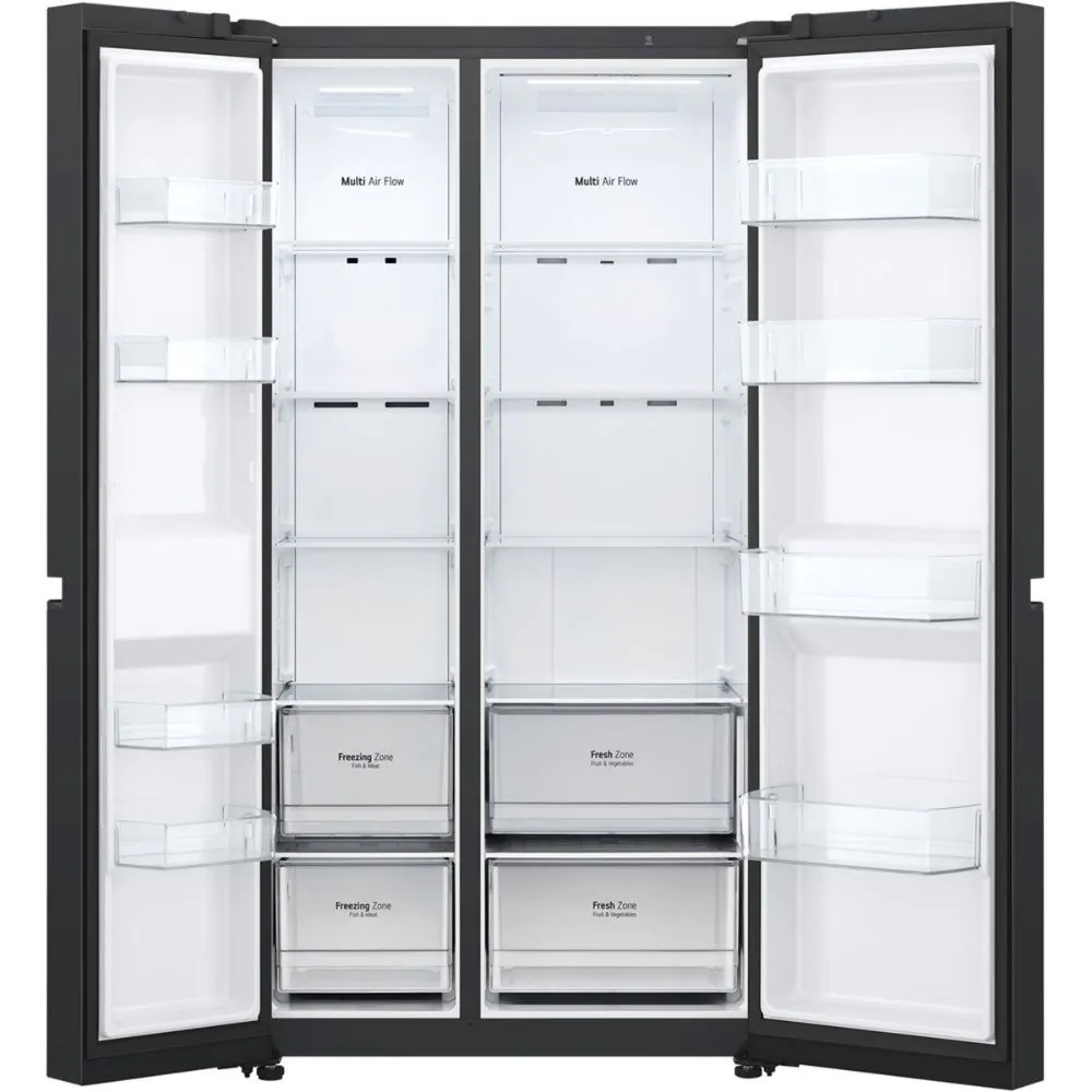 LG Side By Side Refrigerator 650L, Wi-Fi, Black, GR-B267DBM3 - Image 2