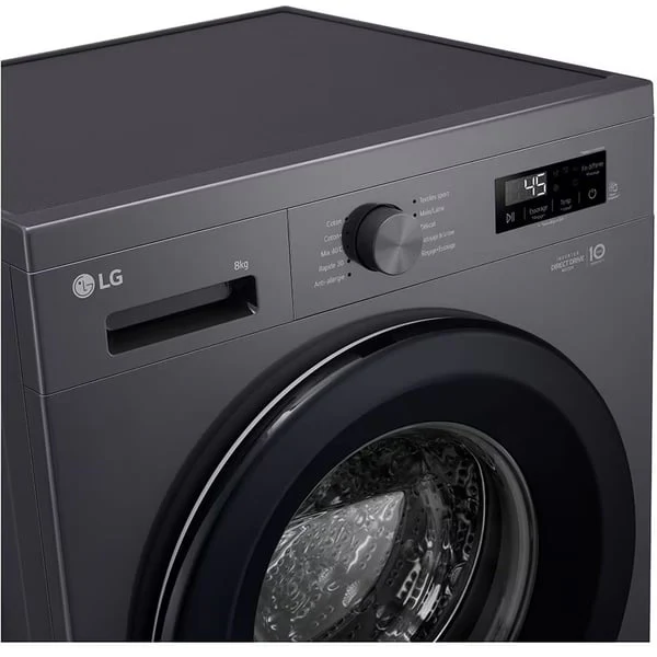 LG 9kg Front Load Washing Machine, Black, F2Y1VYP6J - Image 8