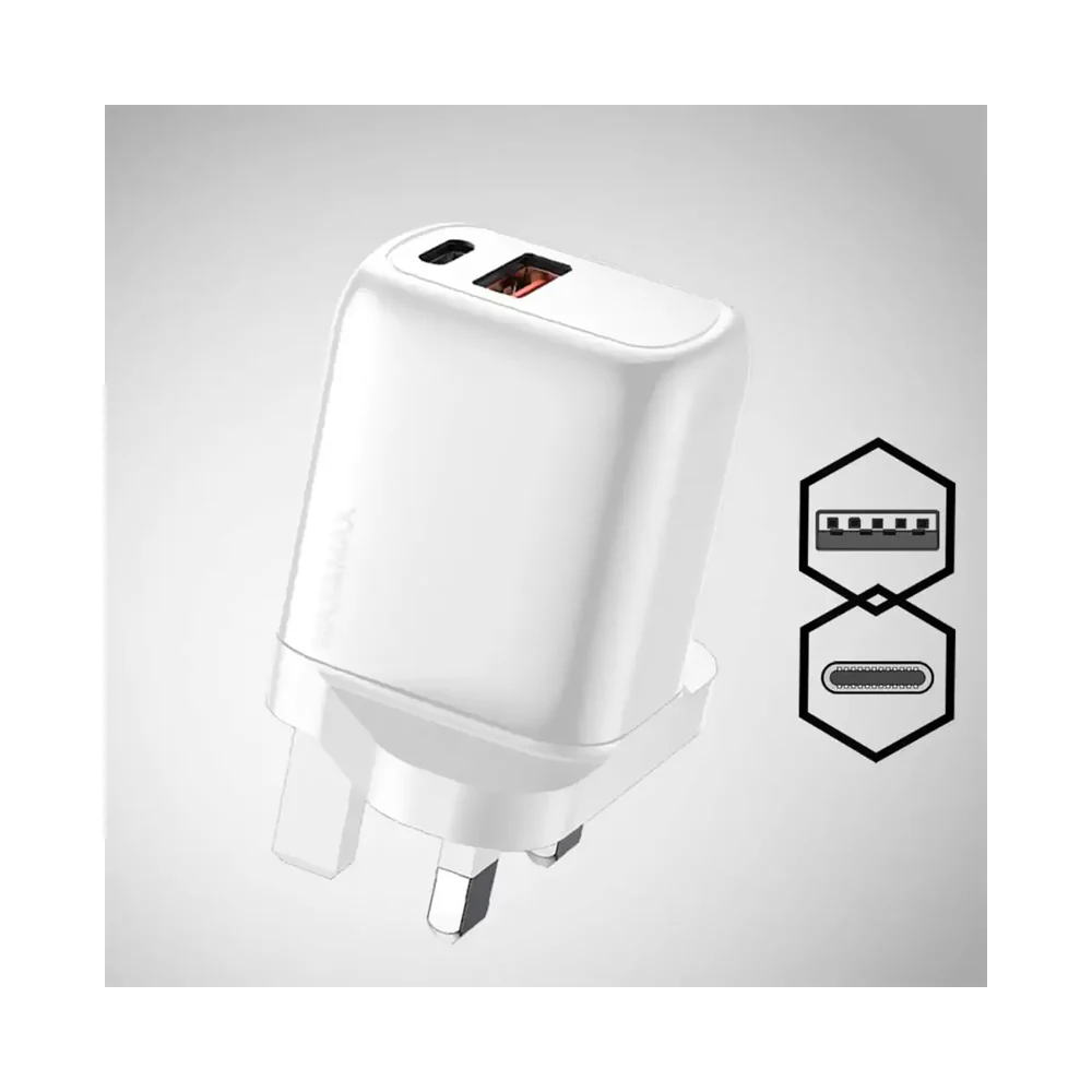 Max & Max 20W Dual Port 2 in 1 Fast Charger White - Image 2