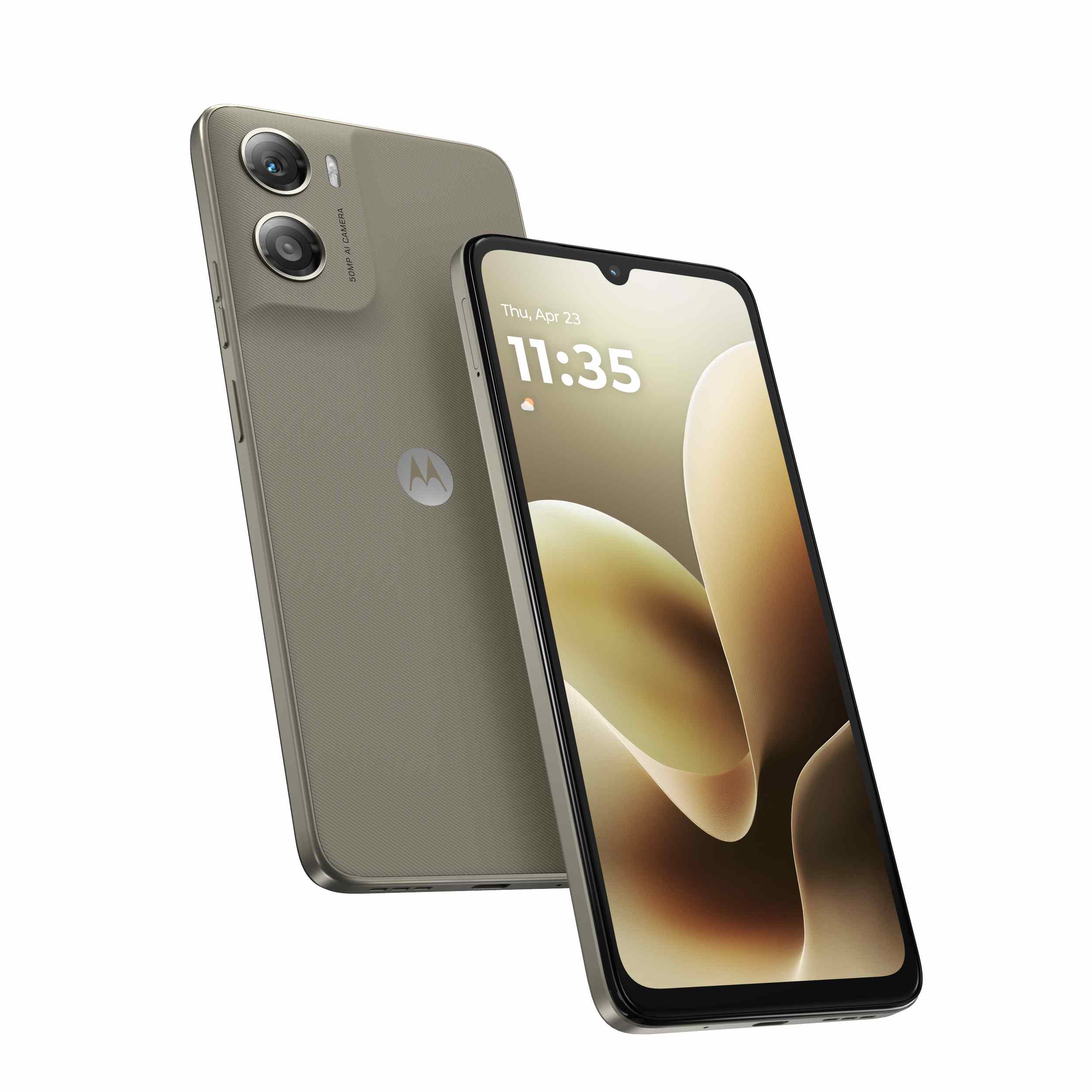 Motorola G06 4G Dual SIM Smartphone 4GB RAM, 128GB Storage, Khaki
