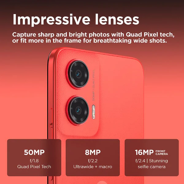 Motorola  G35 5G Smartphone, 8GB, 128GB, 50MP+8MP Camera, Android 14, Guava Red - Image 8