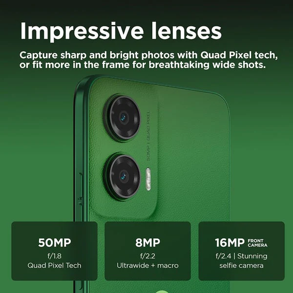 Motorola  G35 5G Smartphone, 8GB, 128GB, 50MP+8MP Camera, Android 14, Leaf Green - Image 8