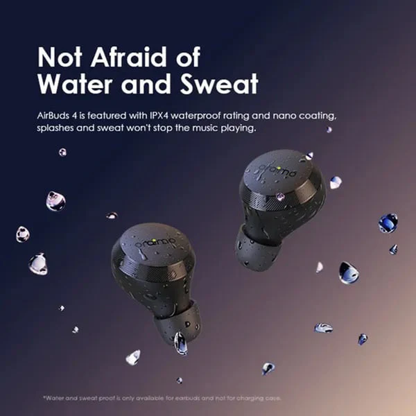 Oraimo  AirBuds 4 TWS True Wireless Earbuds, IPX4 Water Proof, BT V5.3, 300mAh, Black, OTW-340 - Image 3