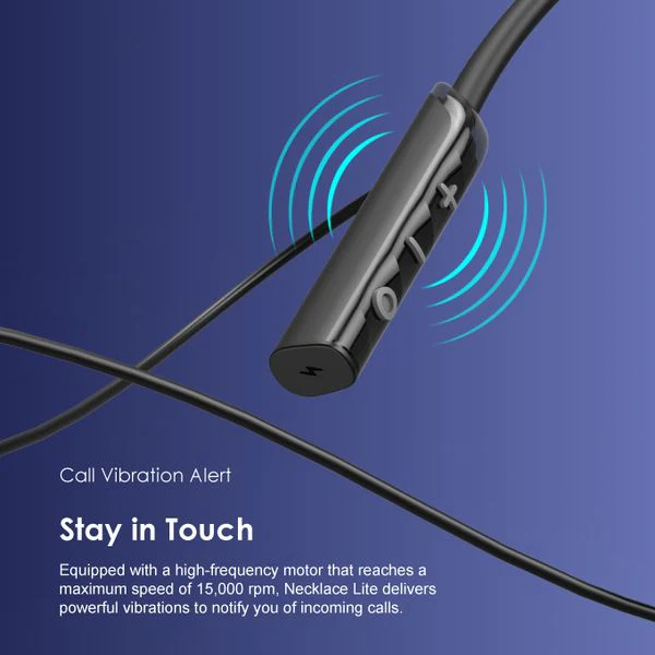 Oraimo  necklace lite Vibration Notifications Neckband, BT V5.3, 220mAh, Dual-device Connectivity, Black, OEB-E311BLK - Image 4