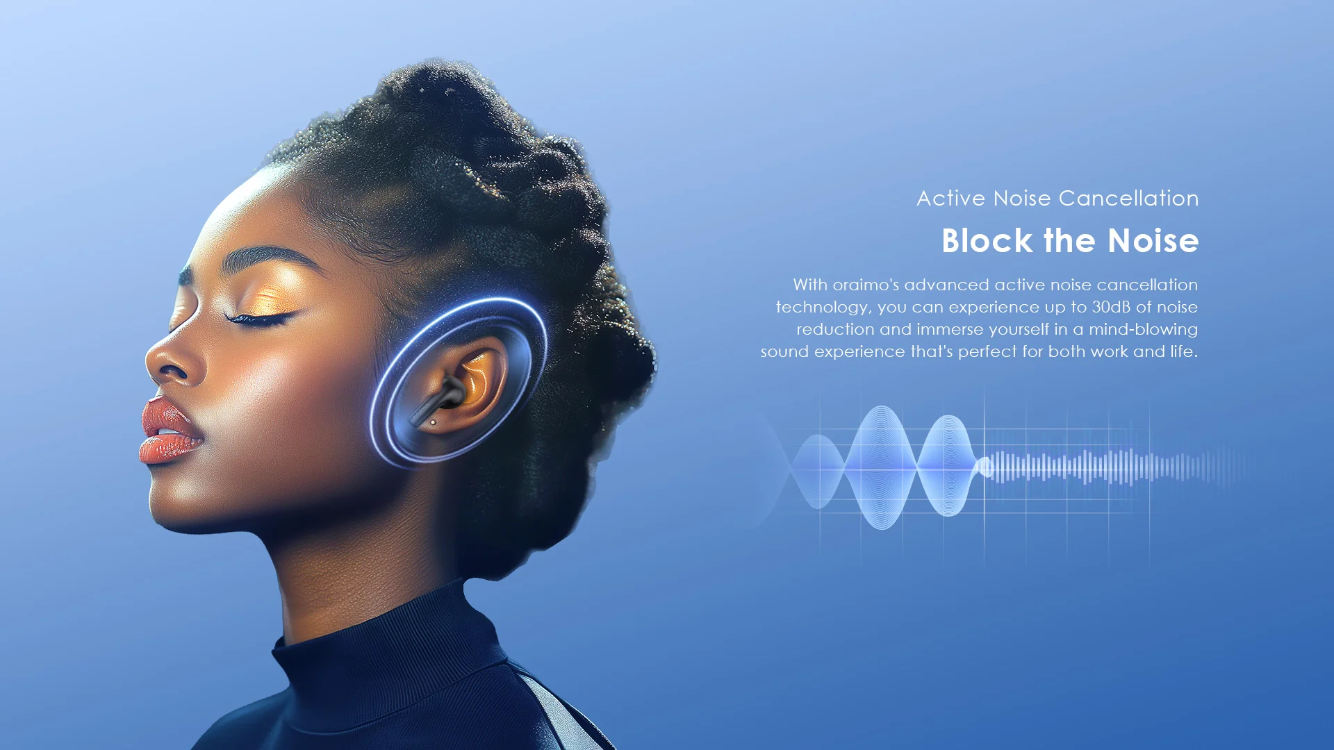 Oraimo  SpaceBuds Z ANC True Wireless Earbuds, IPX5 Water Proof, BT V5.4, 300mAh, Gold, OTW-625LGLD - Image 3