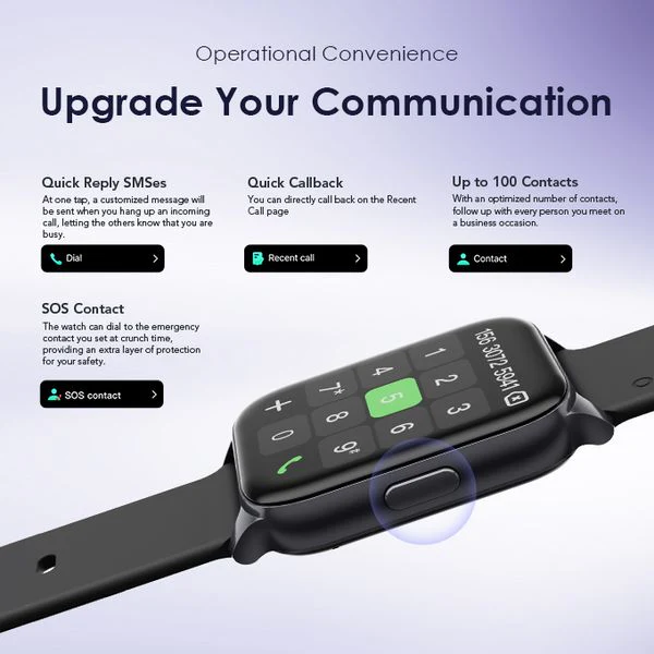 Oraimo  Watch 4 Plus  Bluetooth Call Smart Watch, AI-Generated Watch Faces, BT V5.2, 300mAh, Black, OSW-801 - Image 4