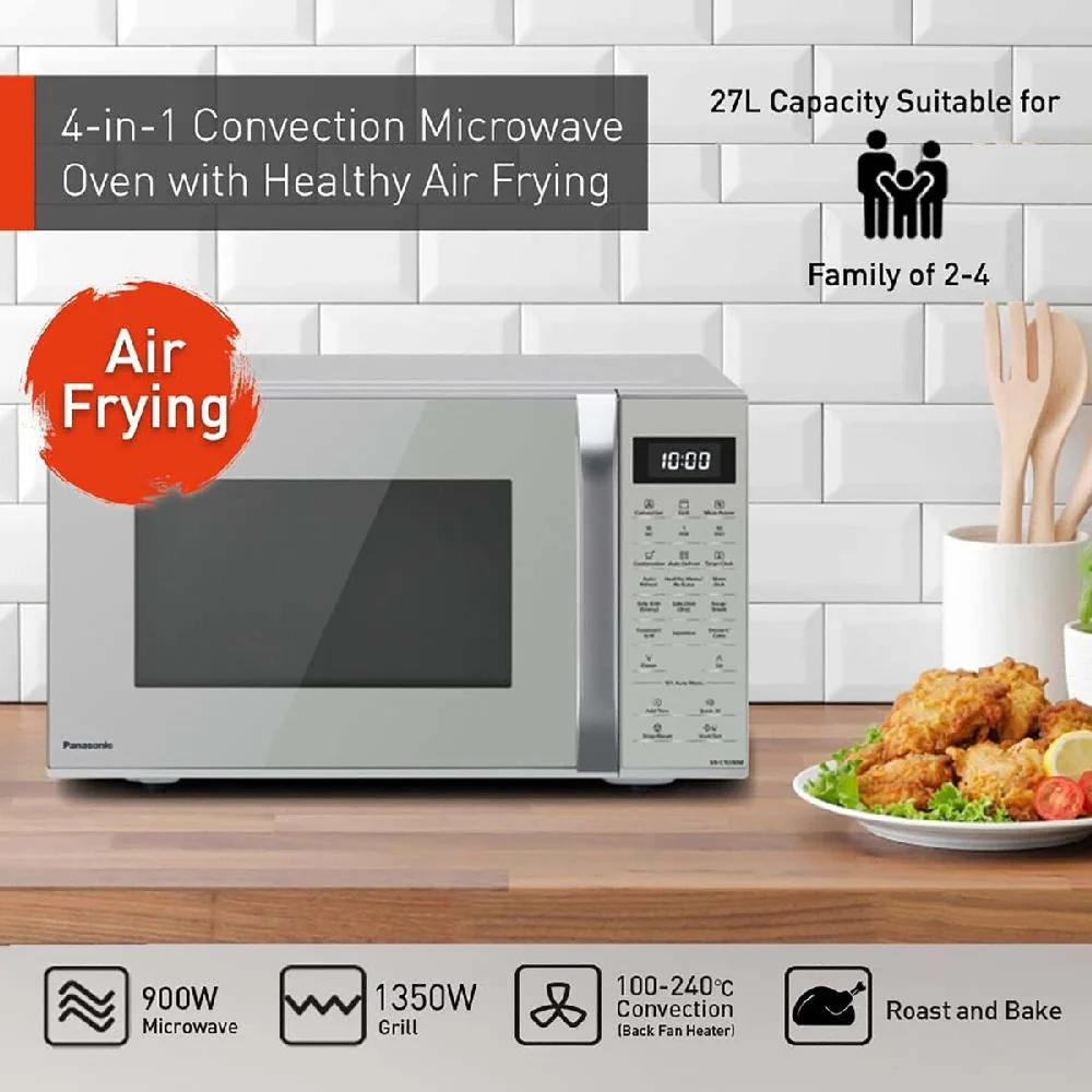 Panasonic 4-in-1 Convection Microwave Oven with Healthy Air Frying Silver - Image 7