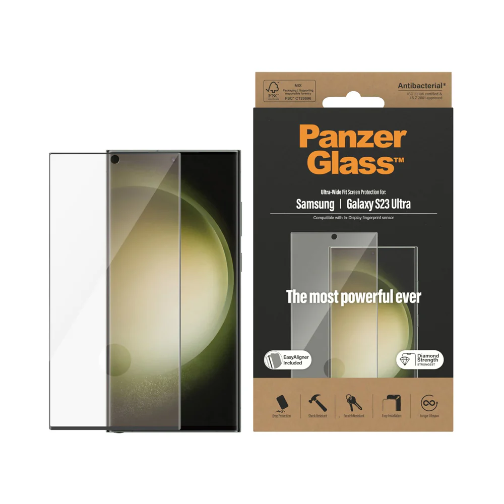 PanzerGlass Tempered Glass Screen Protector For Samsung Galaxy S23 Ultra Clear - Image 3