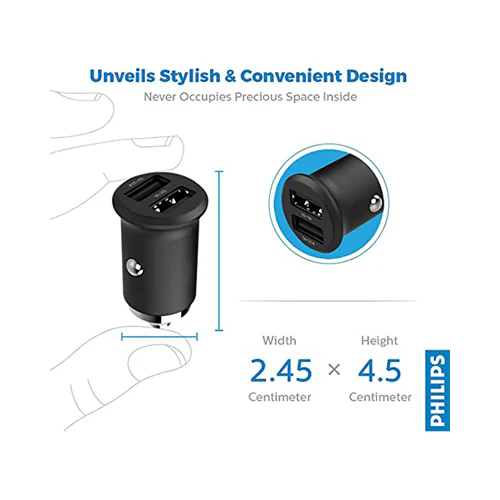 Philips Dual Port 3.1A Car Charger Black - Image 4