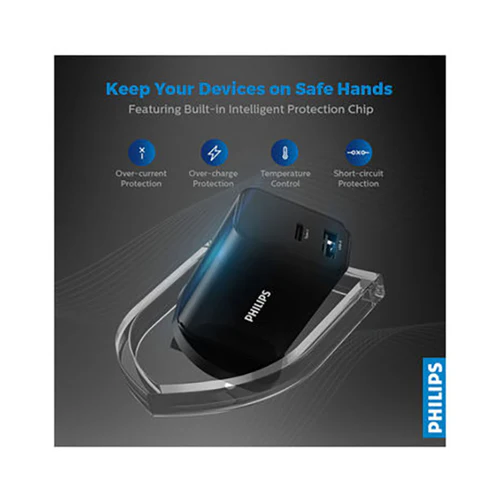 Philips Dual Port Wall Charger With Pd Support Black - Image 4