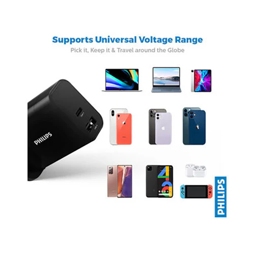 Philips Dual Port Wall Charger With Pd Support Black - Image 5