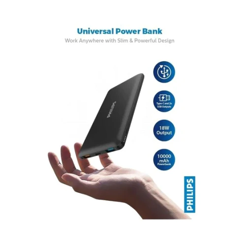 Philips Fast Charging Power Bank 10000mAh Black - Image 2