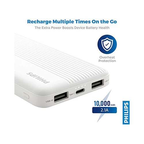 Philips 10000mAh Power Bank White - Image 3