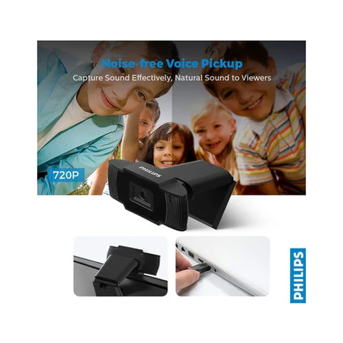 Philips USB 1280x720P HD Web Camera Black - Image 4
