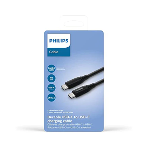 Philips USB-C To USB-C Cable 200cm Black - Image 5