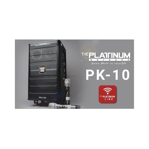 Platinum Built-In Karaoke Trolley Speaker With Microphone Black - Image 2