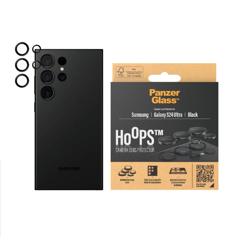Panzerglass Hoops Camera Lens Protector for Samsung Galaxy S24 Ultra Black - Image 2