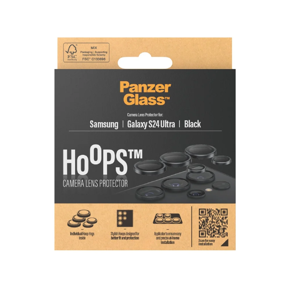 Panzerglass Hoops Camera Lens Protector for Samsung Galaxy S24 Ultra Black - Image 3