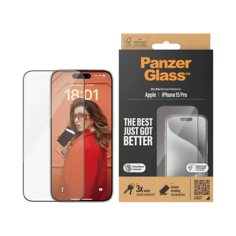 PanzerGlass Ultra-Wide Fit Screen Protector For Iphone 15 Pro Clear - Image 3
