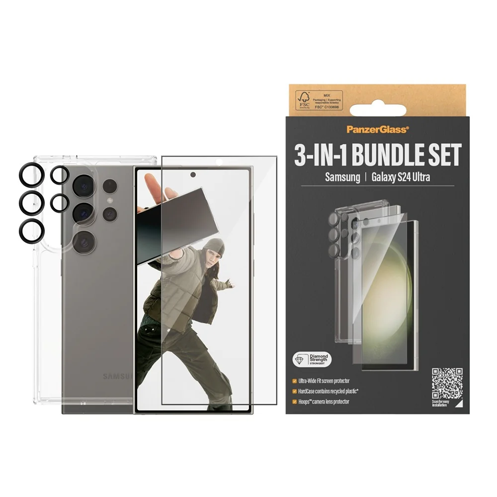 Panzerglass 3-In-1 Bundle Set for Samsung Galaxy S24 Ultra Clear - Image 2