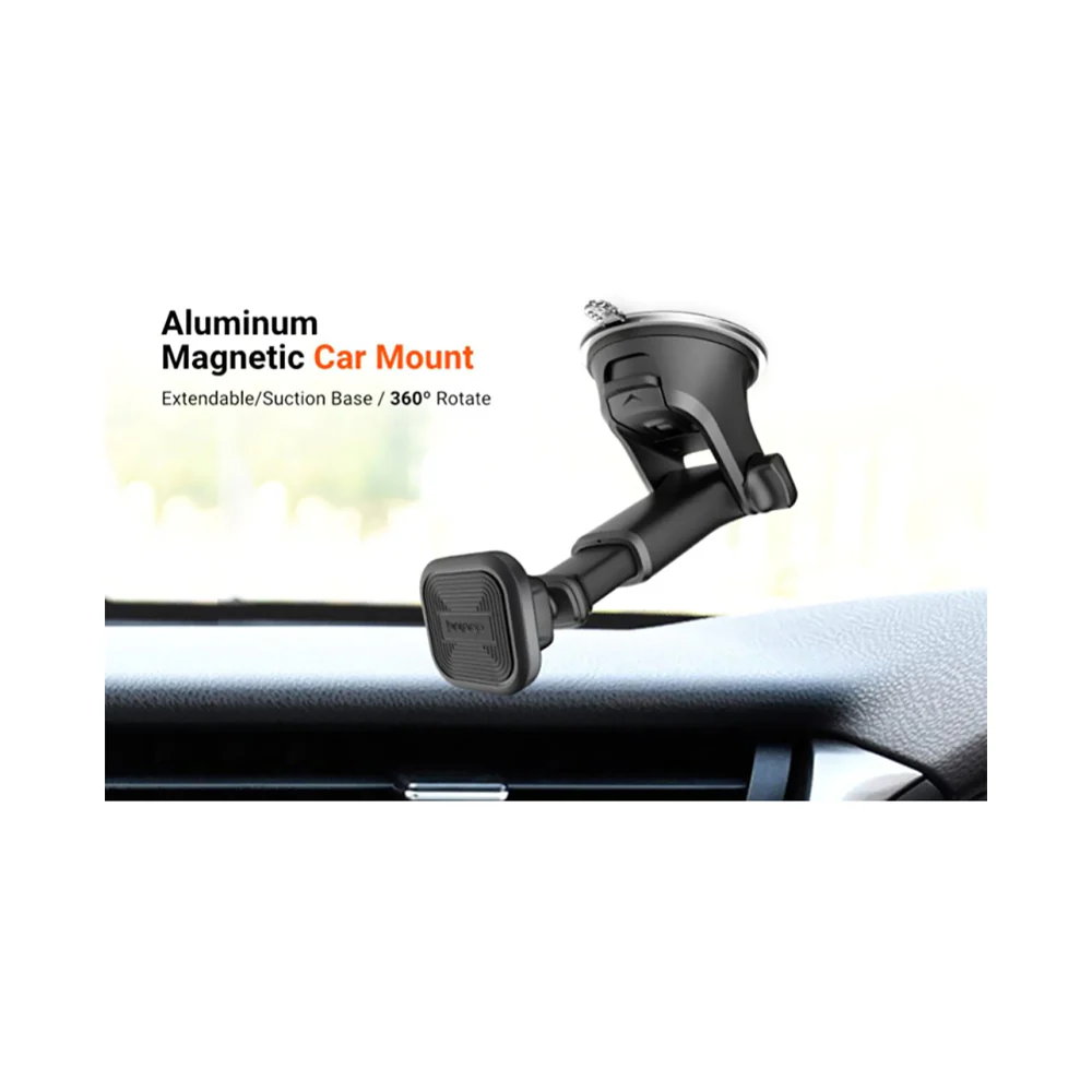 Porodo 240-Rotating Arm Extension Stand Car Mount Black - Image 2