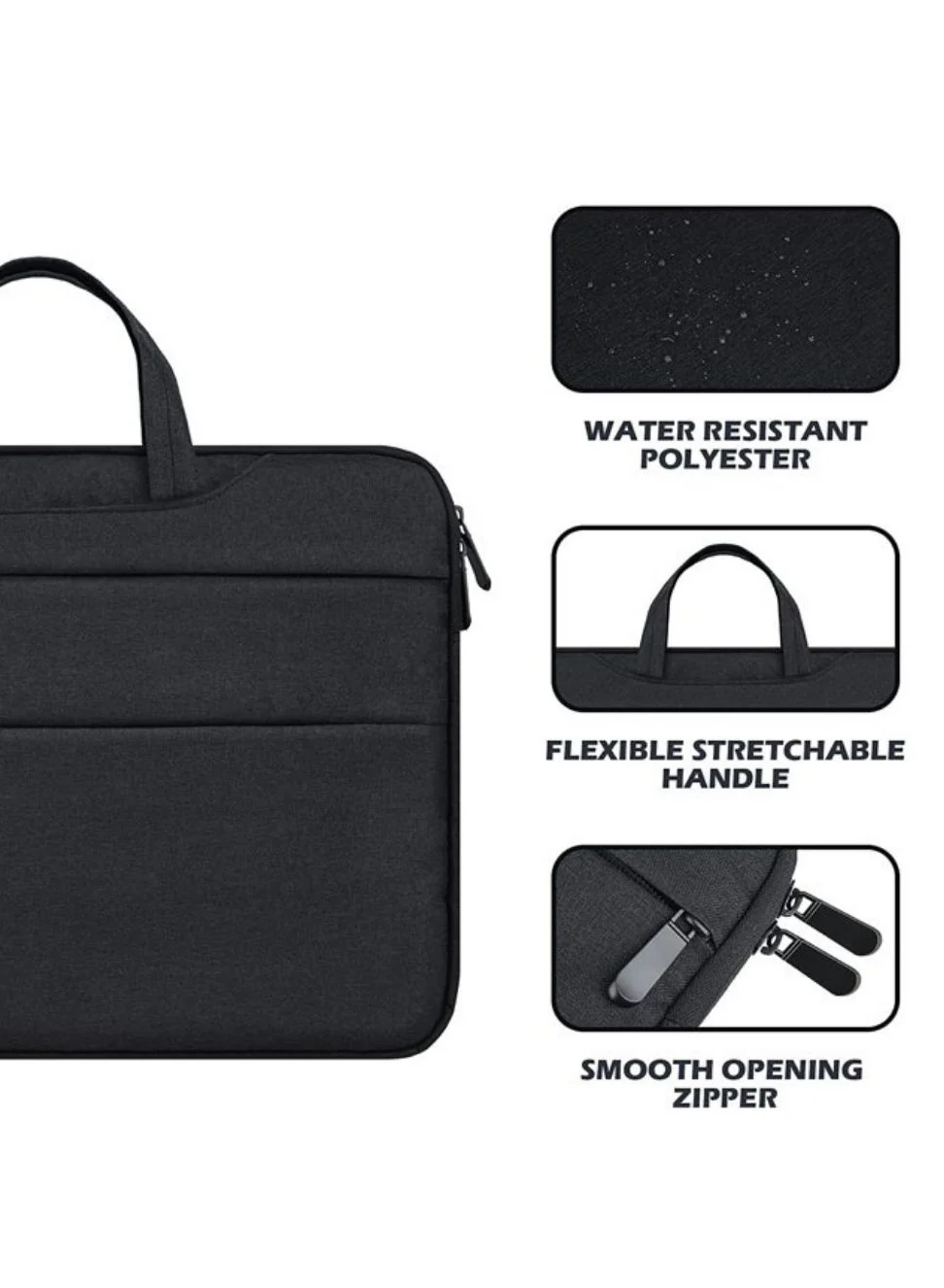 PROTECT  Bussiness 13.3 inch  Laptop Bag, Travel Belt, Shoulder Belt, Oxford Material, Black, BLT13.3BLK - Image 4