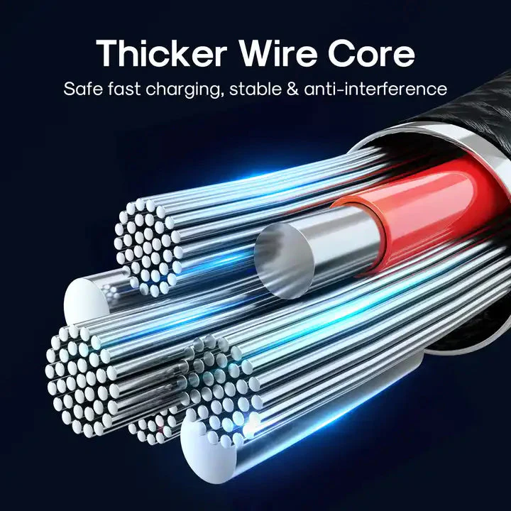 PROTECT  Charge and Data Nylon Braided Cable, Type-C to Lightning, 1.2 Meter, Black, CL120 - Image 3