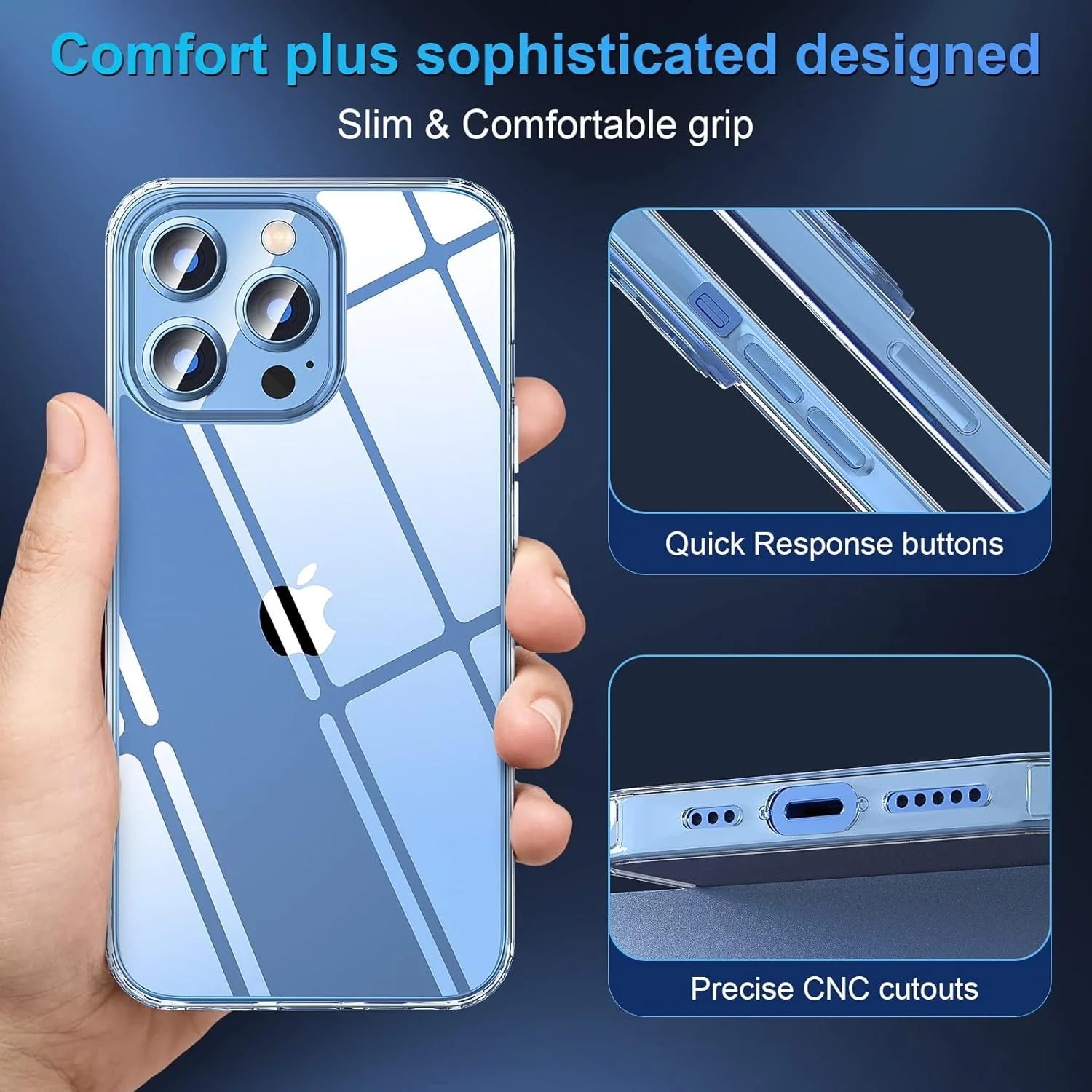 PROTECT iPhone 13 Pro Lucid Phone Case, Anti Scratch, Bundle, Screen Protector included, Protective, Clear, LIP13P - Image 5
