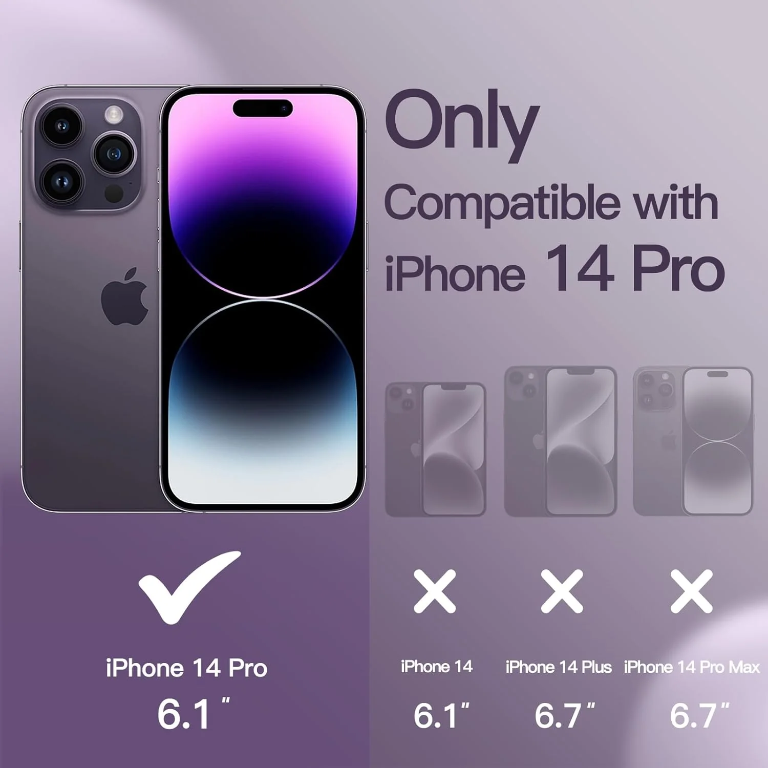 PROTECT  iphone 14 Plus Silicon Phone Case, Magsafe, Bundle, Screen Protector included, Protective, Anti Scratch, Purble, SMIP14PPUR - Image 2