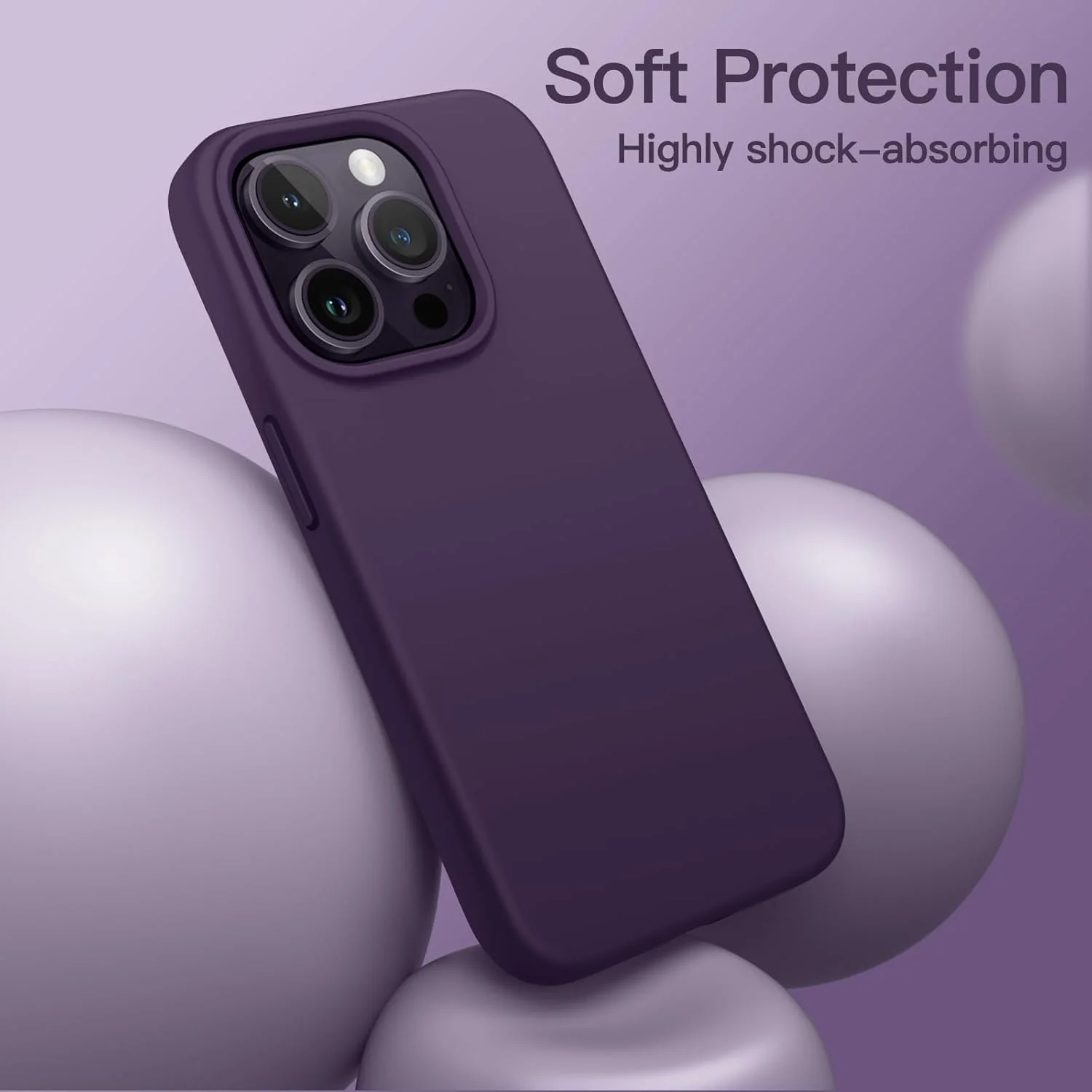 PROTECT  iphone 14 Plus Silicon Phone Case, Magsafe, Bundle, Screen Protector included, Protective, Anti Scratch, Purble, SMIP14PPUR - Image 4