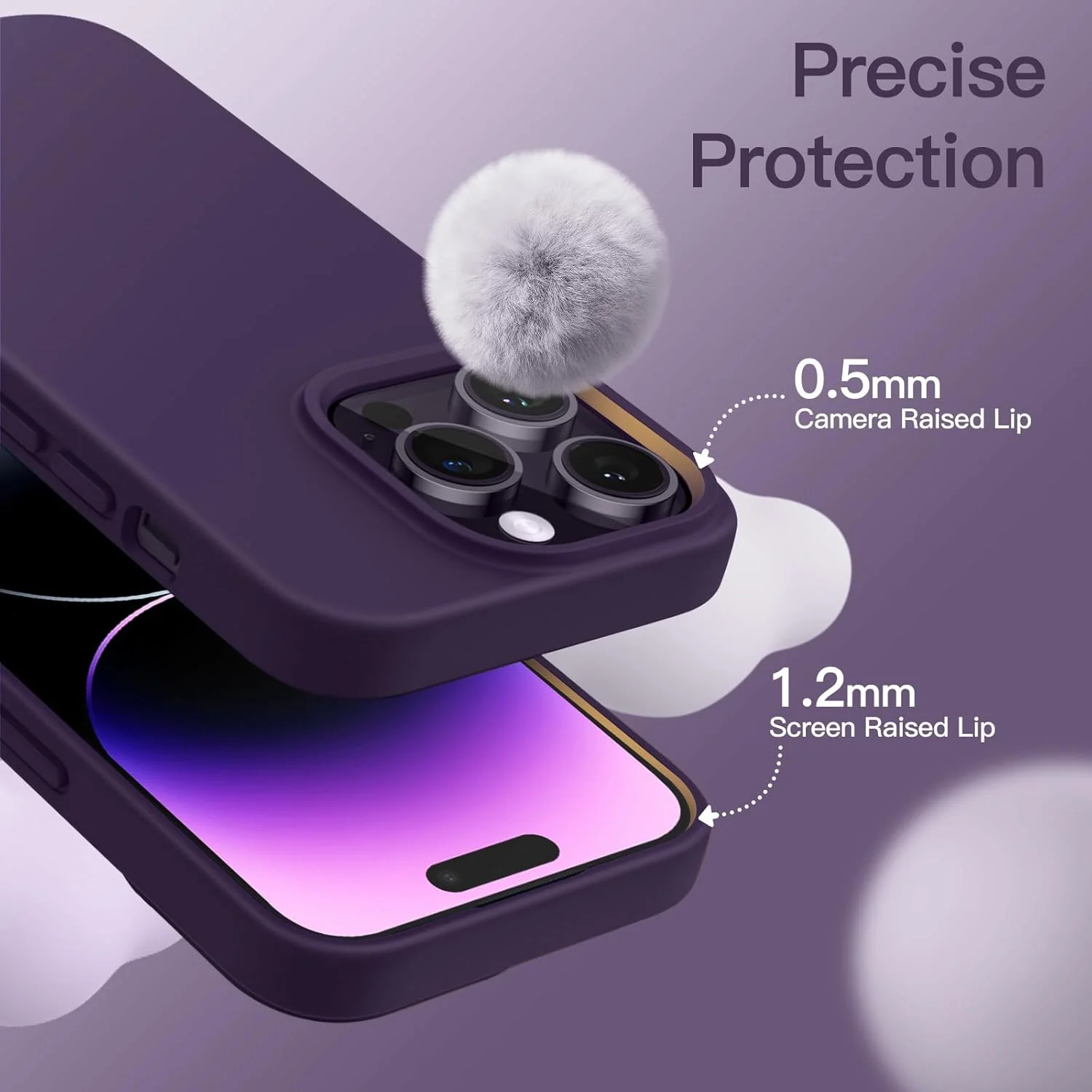 PROTECT  iphone 14 Plus Silicon Phone Case, Magsafe, Bundle, Screen Protector included, Protective, Anti Scratch, Purble, SMIP14PPUR - Image 5