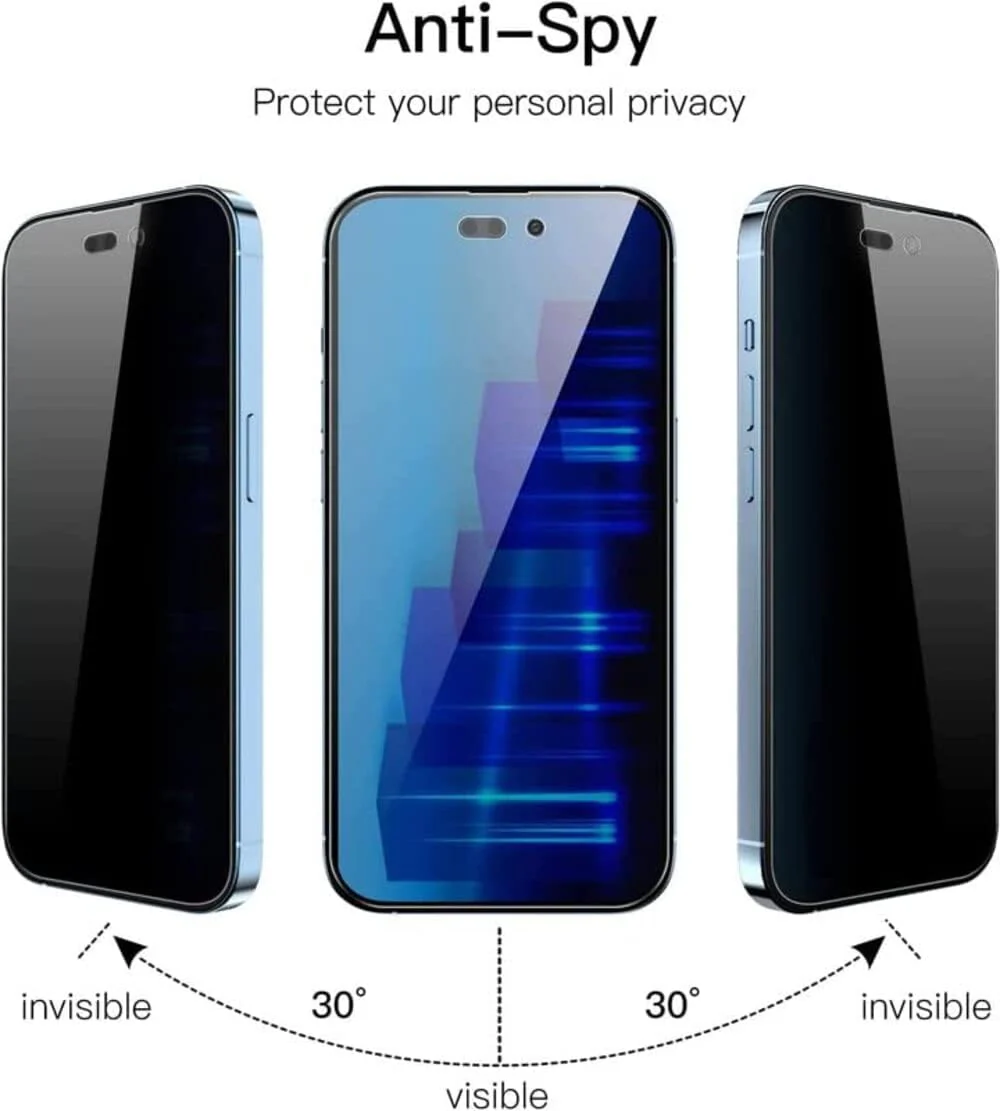 PROTECT  iPhone 14 Pro Max Privacy Screen Protector,  9D Tempered Glass, Anti Scratch, Matte , Black, PIP14PM - Image 5
