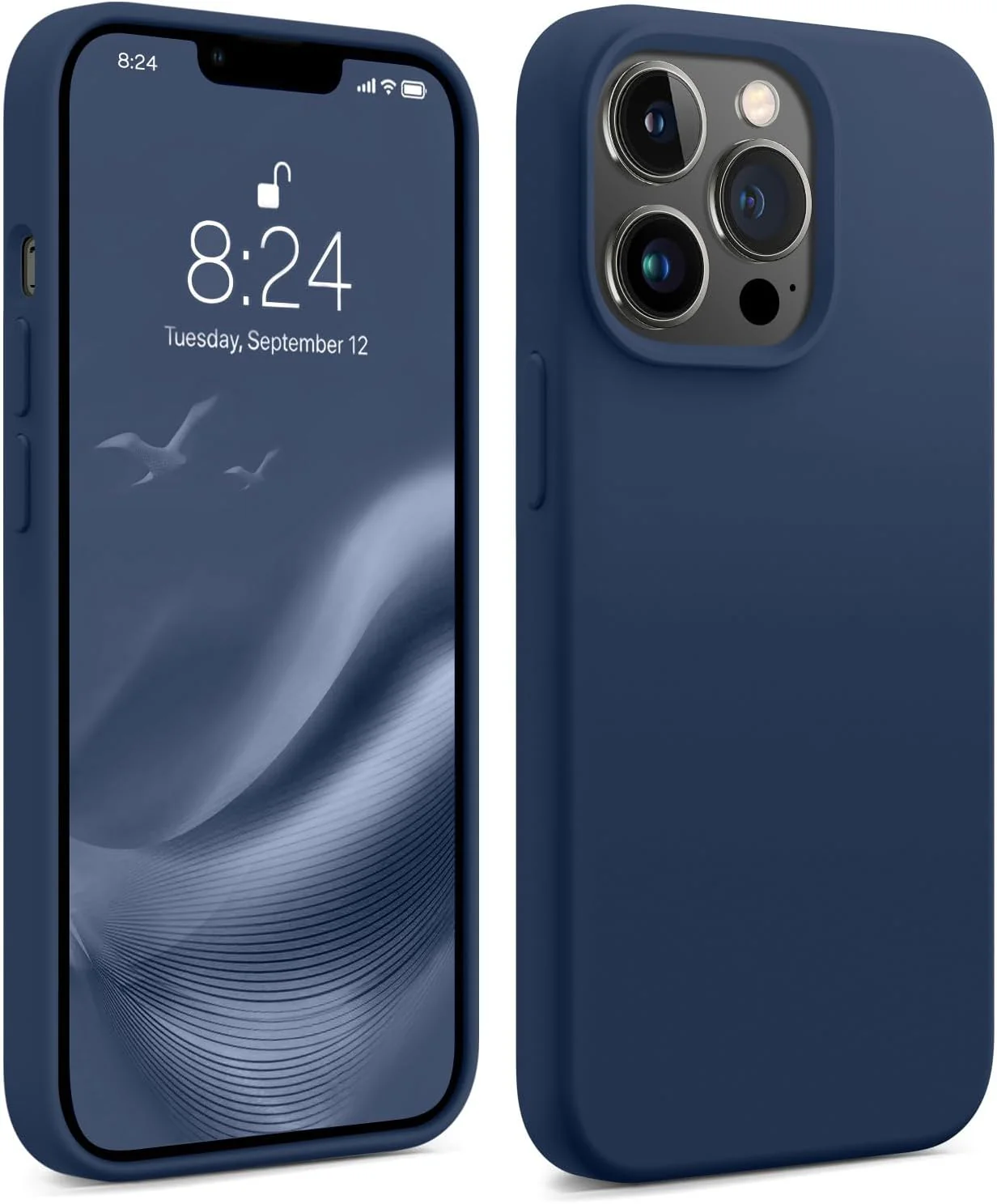PROTECT  iPhone 14 Pro Max Silicon Phone Case, Magsafe, Bundle, Screen Protector included, Protective, Anti Scratch, Blue, SMIP14PMBLU