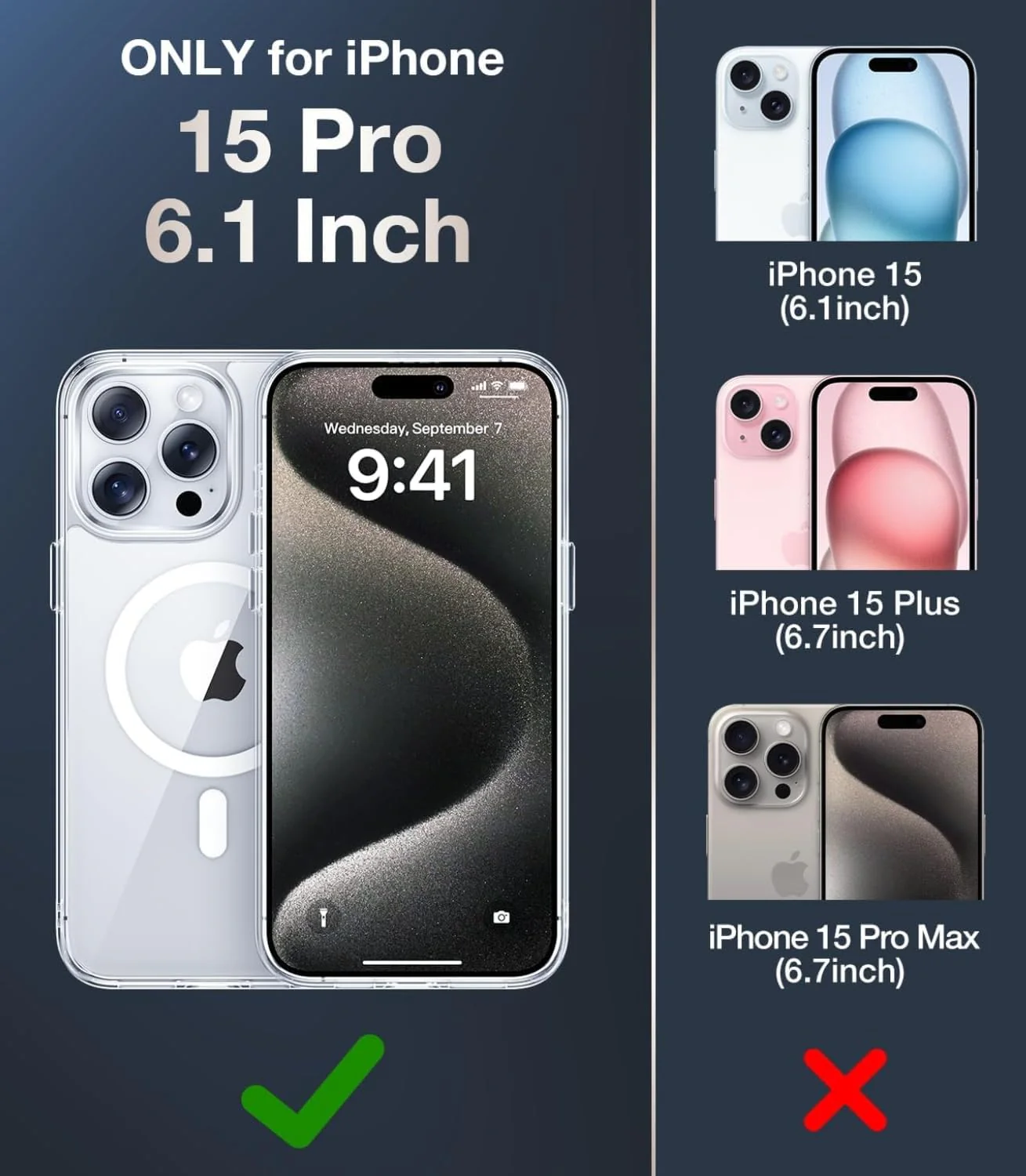 PROTECT  iPhone 15 Pro Magsafe Phone Case, Anti Scratch, Transparent, Protective, Clear, MSIP15P - Image 2