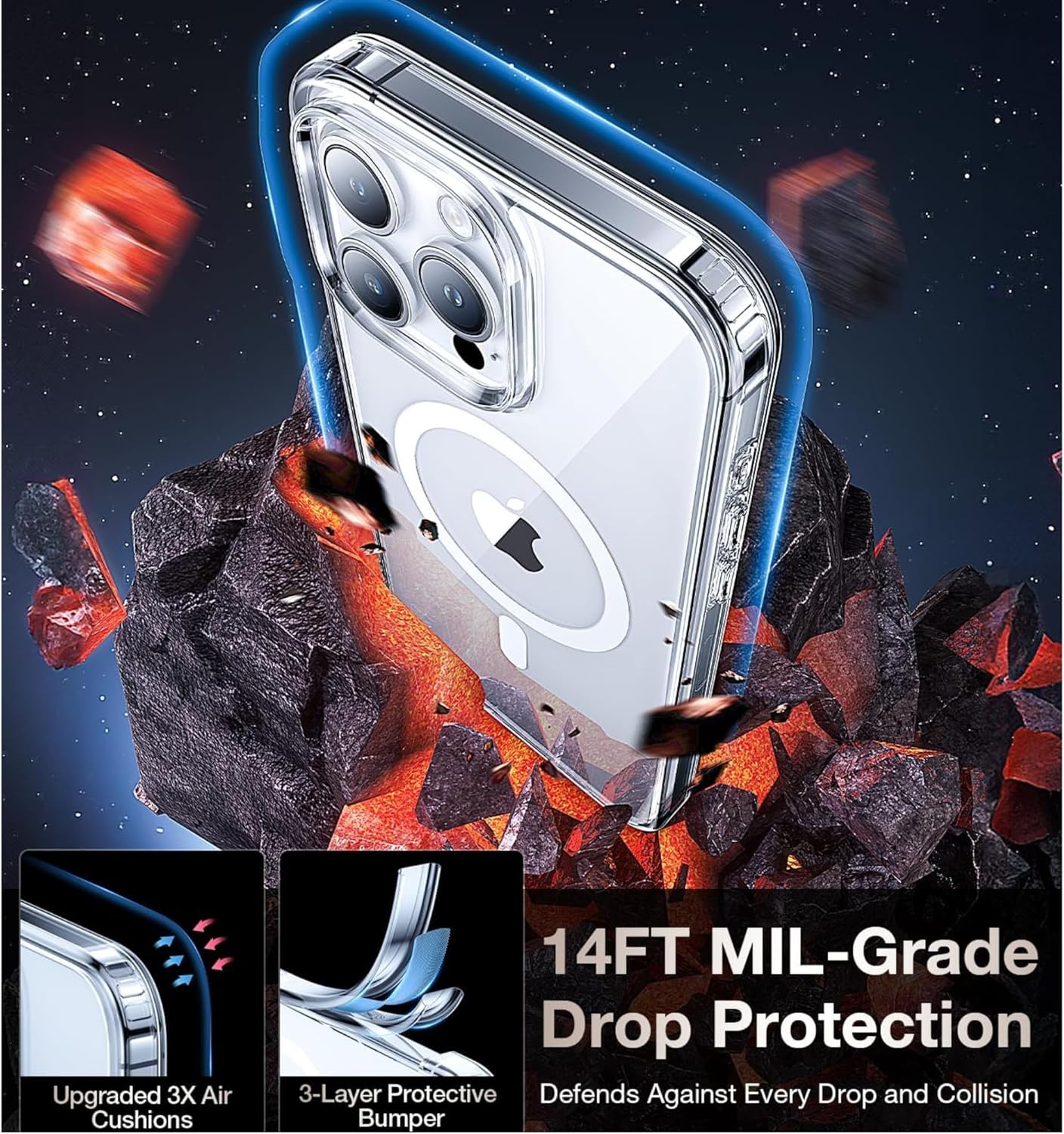 PROTECT  iPhone 15 Pro Magsafe Phone Case, Anti Scratch, Transparent, Protective, Clear, MSIP15P - Image 3